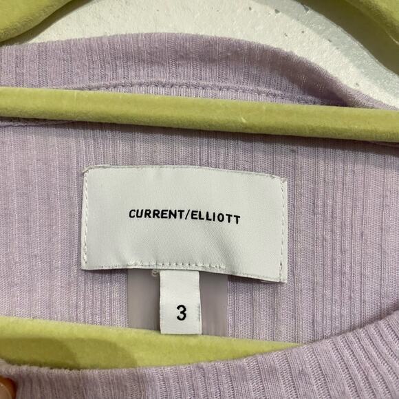 Current/Elliott Purple Ribbed Short Sleeve Tee Sz L NWOT - Picture 5 of 11